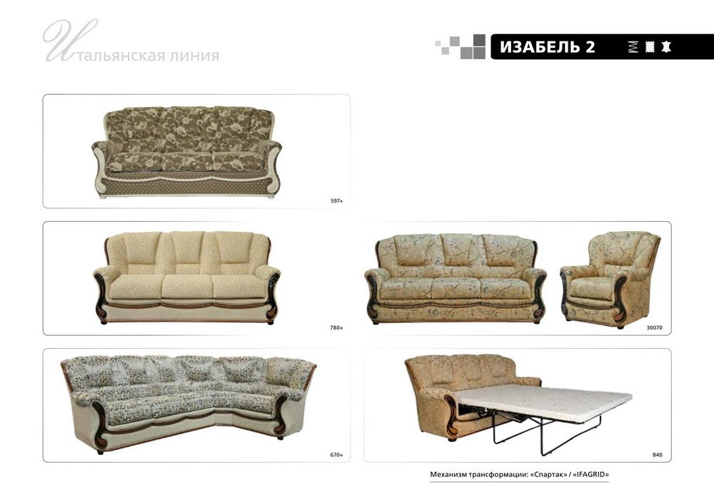 Мягкая мебель Изабель-2 купить недорого в Белоозёрске мебель ПинскДрев. Цены со склада